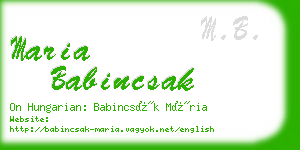 maria babincsak business card